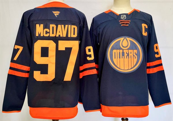 Men's #97 Connor McDavid Edmonton Oilers Black And Orange City Edition Jersey