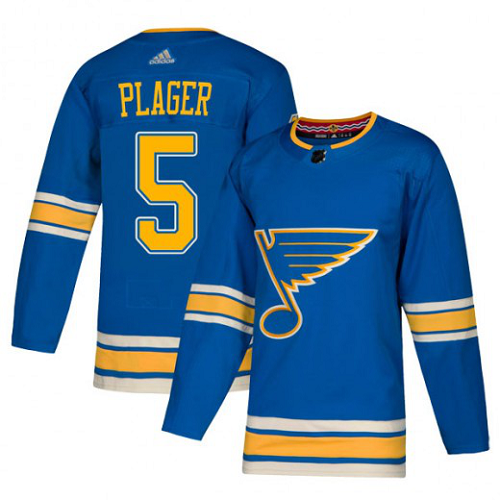 Men's Adidas St. Louis #5 Blues Bob Plager Blue Alternate NHL Hockey Jersey