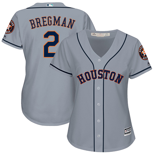 Houston Astros #2 Alex Bregman Grey Road Women's Stitched MLB Jersey