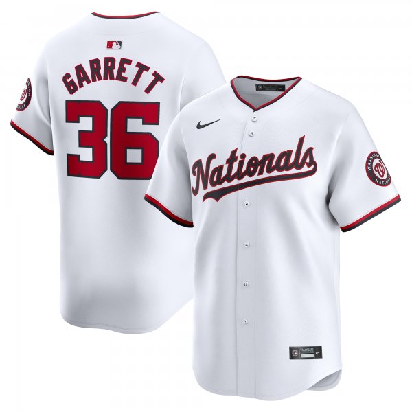 Men's Washington Nationals Stone Garrett Nike White Home Limited Player Jersey