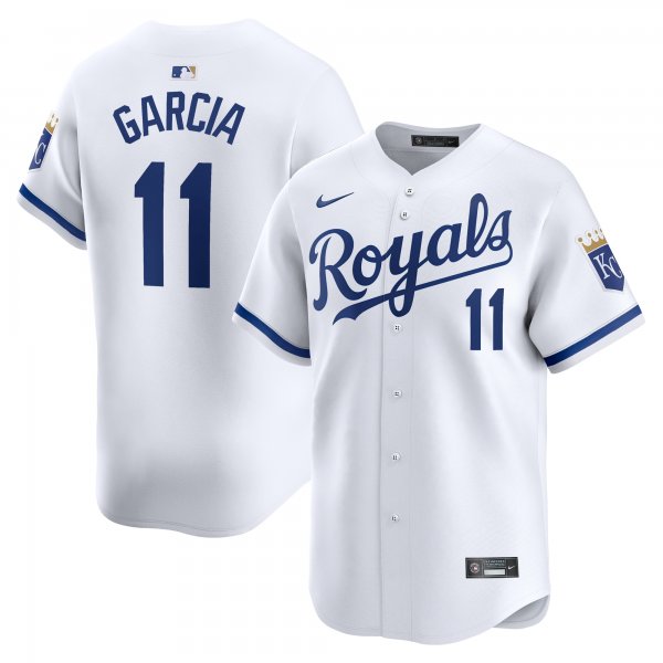 Men's Kansas City Royals Maikel Garcia Nike White Home Limited Player Jersey