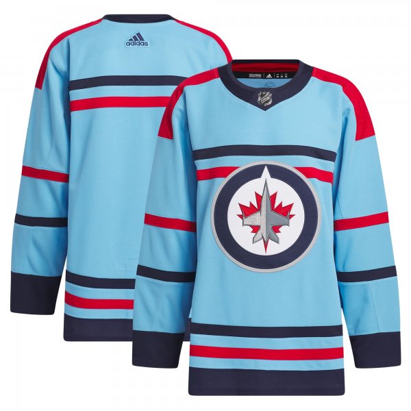 Men's Winnipeg Jets  adidas Light Blue Anniversary Primegreen Jersey