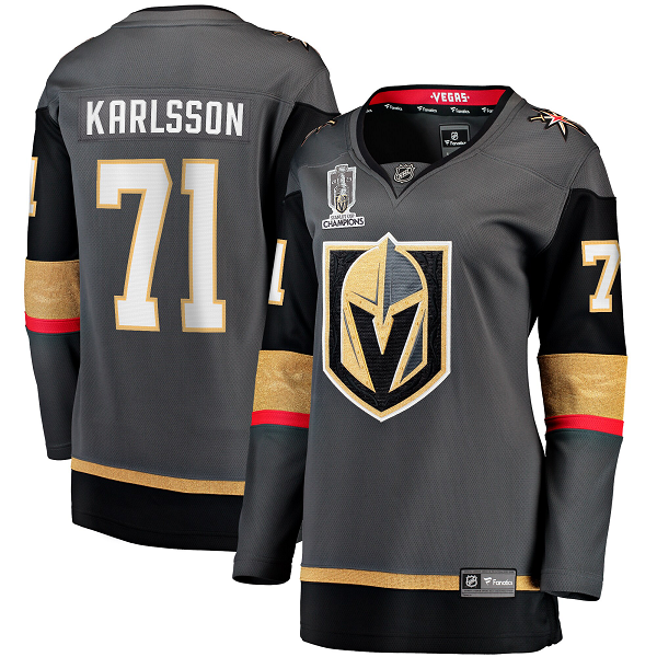 Women's Vegas Golden Knights #71 William Karlsson Fanatics Branded Black 2023 Stanley Cup Champions Alternate Breakaway Player Jersey