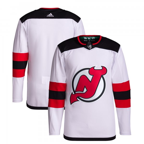 Men's New Jersey Devils  adidas White Away Primegreen Jersey