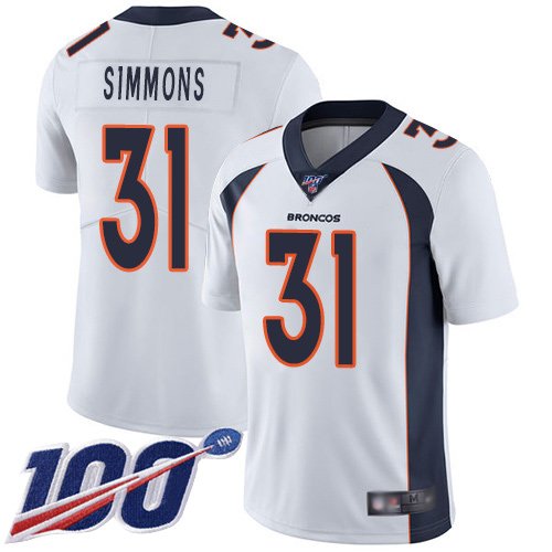 Denver Broncos #31 Justin Simmons White Youth Stitched NFL 100th Season Vapor Limited Jersey