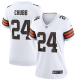 Women's Cleveland Browns #24 Nick Chubb Nike White Game Jersey