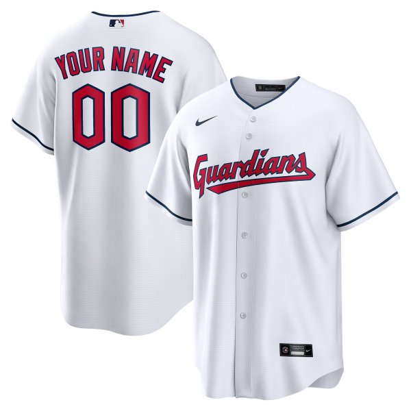 Men's Cleveland Guardians Nike White Replica Custom Jersey