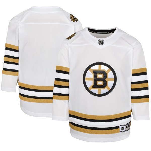 Youth Boston Bruins  White 100th Anniversary Premier Jersey