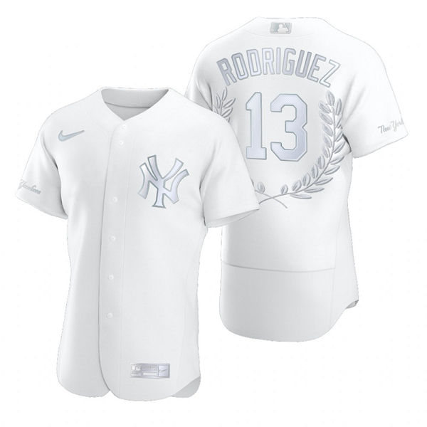 Men's New York Yankees #13 Alex Rodriguez White Nike Flexbase Fashion Jersey