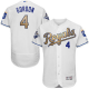 Kansas City Royals #4 Alex Gordon White 2015 World Series Champions Gold Program FlexBase Stitched MLB Jersey