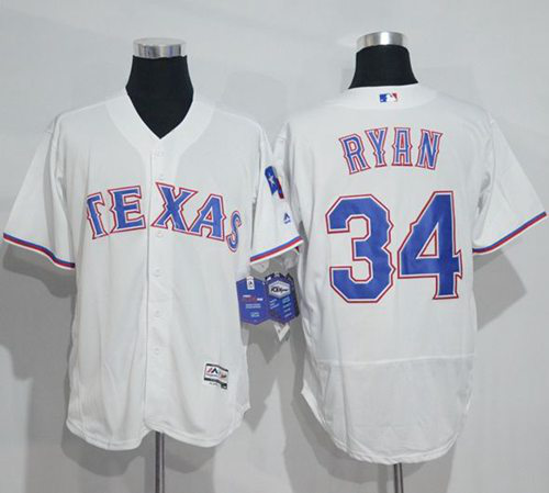 Texas Rangers #34 Nolan Ryan White Flexbase Collection Stitched MLB Jersey