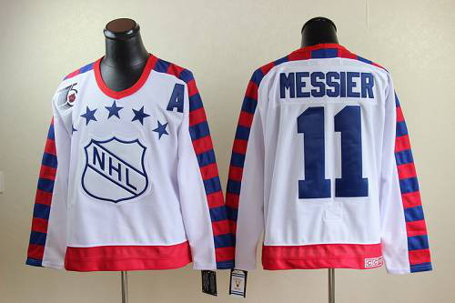 New York Rangers #11 Mark Messier White All Star CCM Throwback 75TH Stitched NHL Jersey