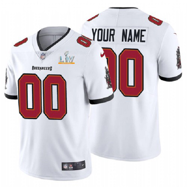 Men's Tampa Bay Buccaneers Custom White 2021 Super Bowl LV Jersey