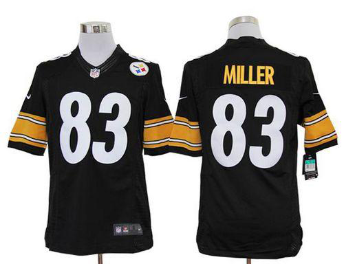 Nike Pittsburgh Steelers #83 Heath Miller Black Team Color Men's Stitched NFL Limited Jersey