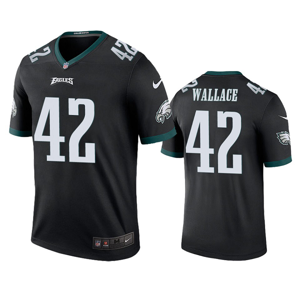 Philadelphia Eagles #42 K'Von Wallace Black Color Rush Legend Jersey