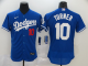 Men's Los Angeles Dodgers #10 Justin Turner Blue Stitched MLB Flex Base Nike Jersey