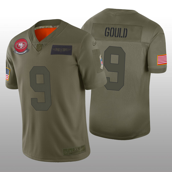 San Francisco 49ers #9 Robbie Gould Camo Limited 2019 Salute to Service Men's Jersey