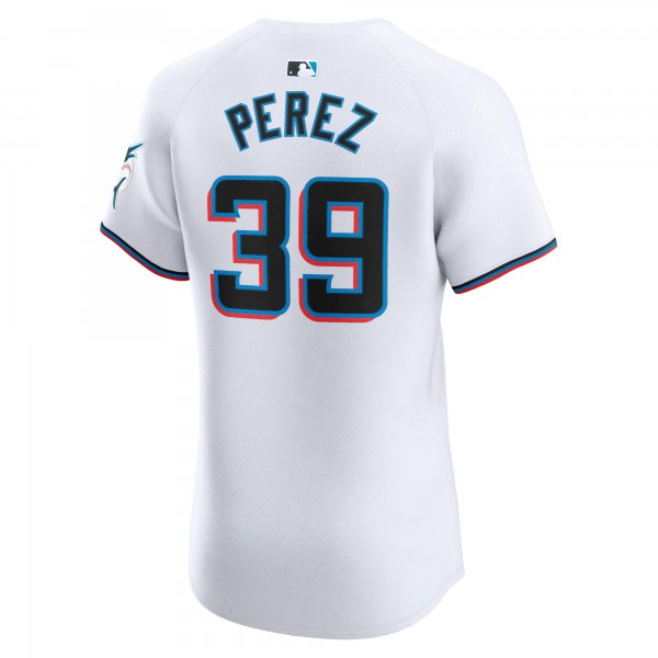 Men's Miami Marlins Eury Perez Nike White Home Elite Player Jersey