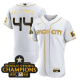 Men's Houston Astros #44 Yordan Alvarez 2023 Space City Champions Flex Base White Gold Jersey