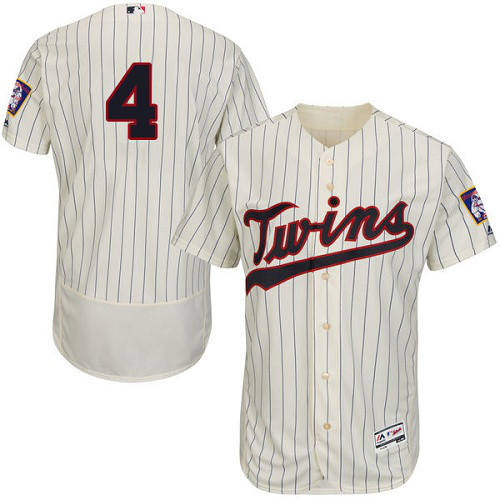 Minnesota Twins #4 Paul Molitor Cream Strip Flexbase Collection Stitched MLB Jersey