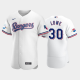 Men's Texas Rangers #30 Nathaniel Lowe White Home 50th Anniversary MLB Flex Base Jersey