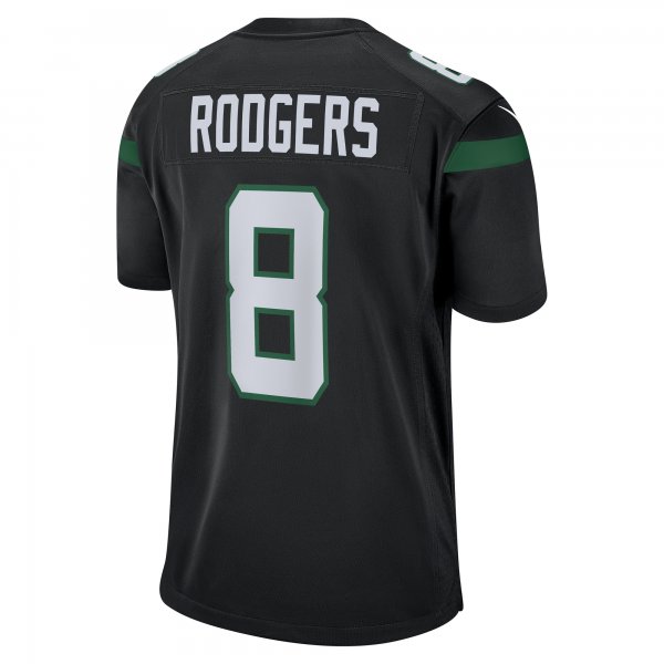 Men's New York Jets Aaron Rodgers Nike Black Game Jersey