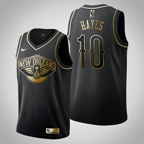 New Orleans Pelicans Jaxson Hayes #10 Black Golden Edition NBA Jersey