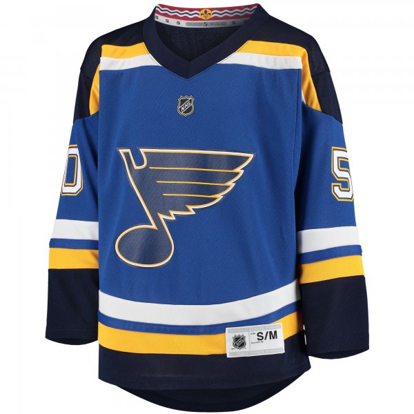 Youth St. Louis Blues Jordan Binnington Blue Home Replica Player Jersey