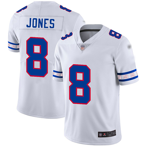 New York Giants #8 Daniel Jones White Men's Stitched NFL Limited Team Logo Fashion Jersey