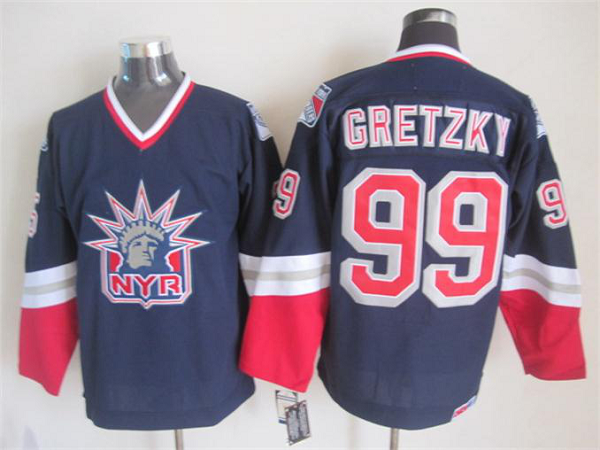 Men's New York Rangers #99 Gretzky Blue Throwback NHL Jersey