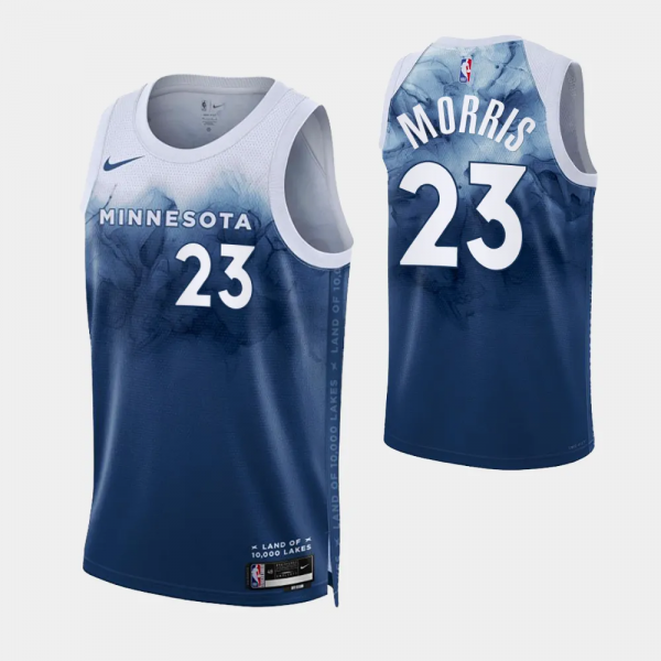 Unisex Minnesota Timberwolves #23 Monte Morris Blue 2023-24 City Edition Jersey