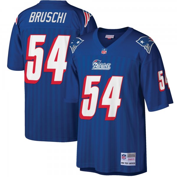 Men's New England Patriots Tedy Bruschi Mitchell & Ness Royal Big & Tall 1996 Retired Player Replica Jersey