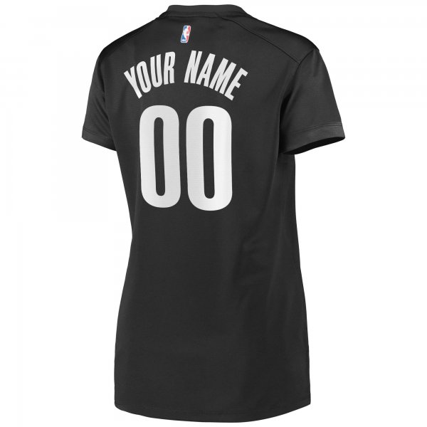 Women's Brooklyn Nets Fanatics Charcoal Fast Break Replica Custom Jersey - Statement Edition