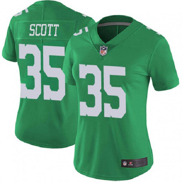 Women's Nike Philadelphia Eagles #35 Boston Scott Limited Green Vapor Untouchable Jersey