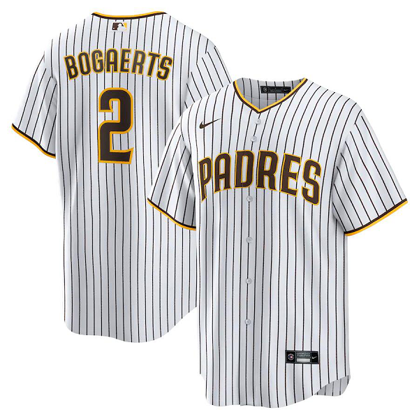 Men's San Diego Padres #2 Xander Bogaerts White/Brown Home Official Cool Base Player Nike Jersey