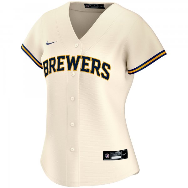 Women's Milwaukee Brewers Nike Cream Home Replica Custom Jersey