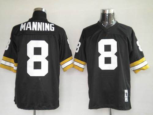 Men's Mitchell And Ness New Orleans Saints #8 Archie Manning Black Stitched Throwback NFL Jersey