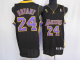 Men's Los Angeles Lakers #24 Kobe Bryant Stitched Black Purple number Champion Patch NBA Jersey