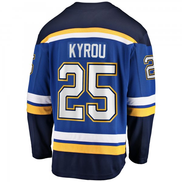 Men's St. Louis Blues Jordan Kyrou Fanatics Blue Home Team Breakaway Player Jersey