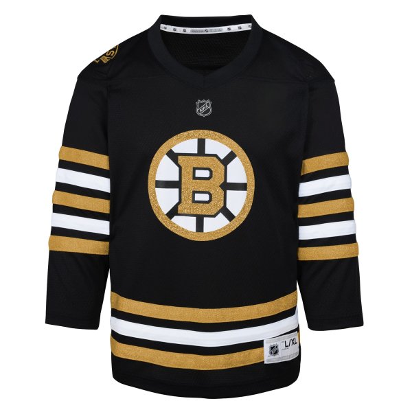 Youth Boston Bruins  Black 100th Anniversary Replica Jersey