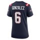 Women's New England Patriots Christian Gonzalez Nike  Navy Team Game Jersey