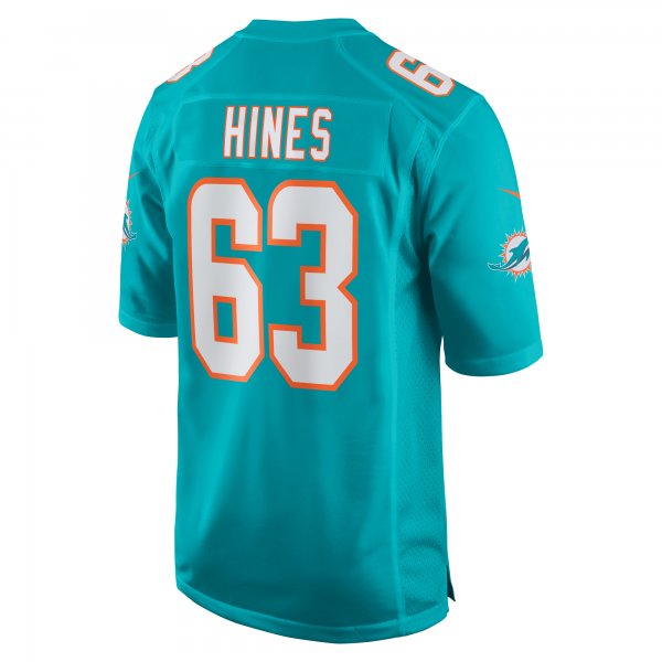 Men's Miami Dolphins Chasen Hines Nike  Aqua Team Game Jersey