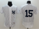 New York Yankees #15 Thurman Munson White Strip Flexbase Collection Stitched MLB Jersey