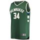 Youth Milwaukee Bucks Giannis Antetokounmpo Fanatics Hunter Green Fast Break Replica Jersey - Icon Edition