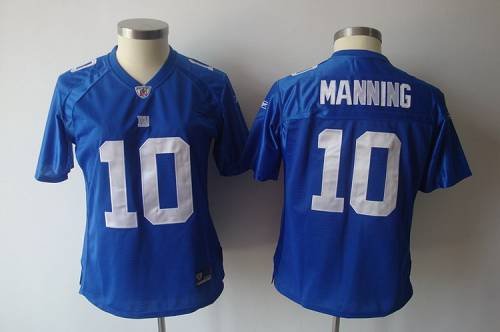 New York Giants #10 Eli Manning Blue Women's Team Color Stitched NFL Jersey