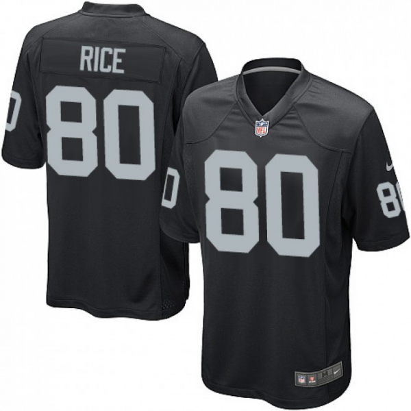 Nike Las Vegas Raiders Jerry #80 Rice Jersey Game Mens Black Jersey