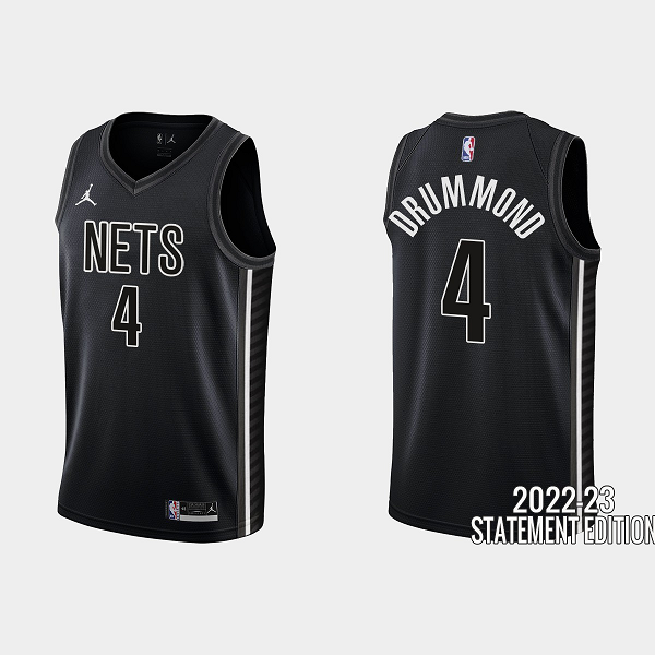 Men's Brooklyn Nets Andre Drummond #4 Black 2022-23 Statement Edition NBA Jersey