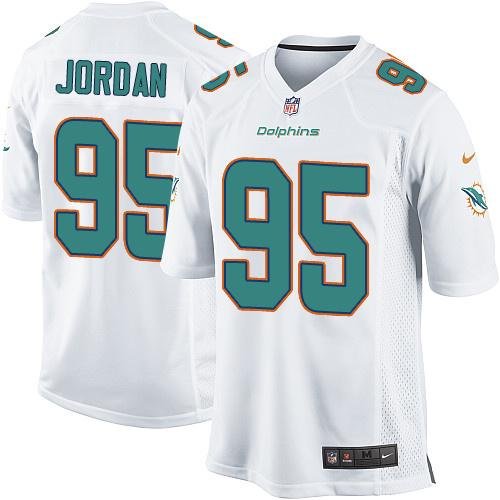 Nike Miami Dolphins #95 Dion Jordan White Men's Stitched NFL Game Jersey