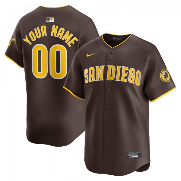 Men's San Diego Padres  Nike Brown Away Limited Custom Jersey