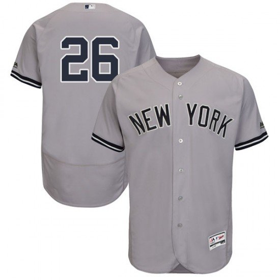 Youth New York Yankees #26 DJ LeMahieu Gray Flex Base Road Collection by Majestic MLB Jersey